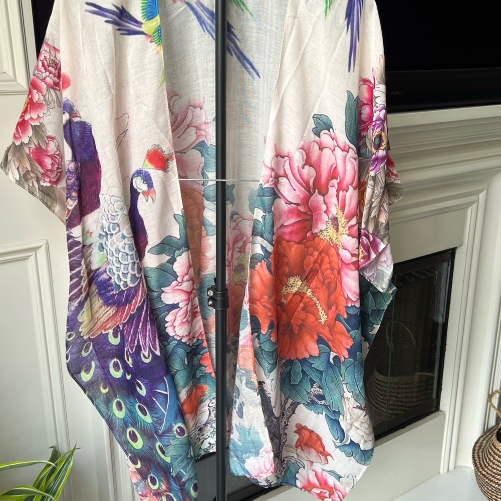 Floral and Peacock Kimono
